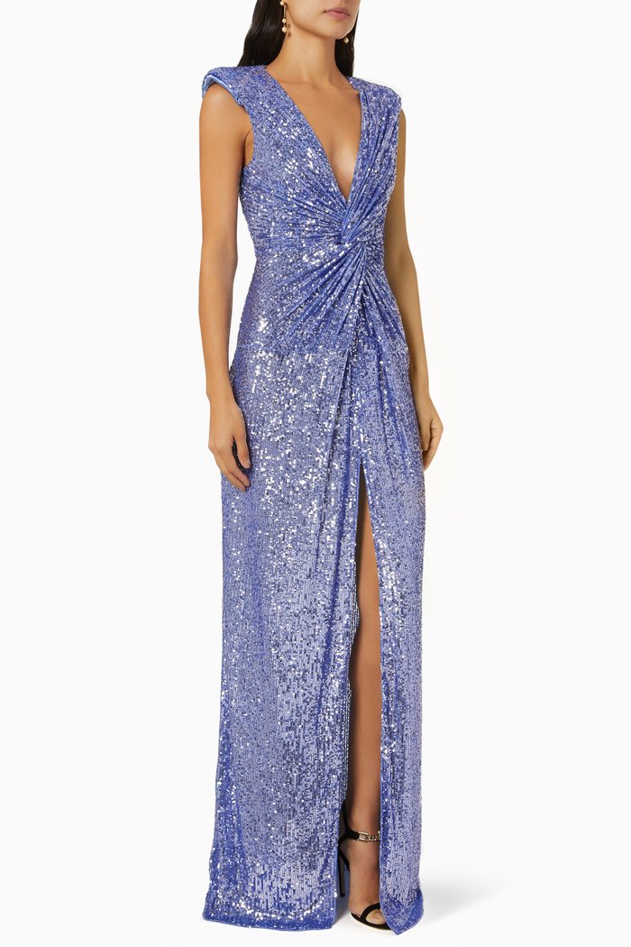 

Sequin Embellished Gown, Blue