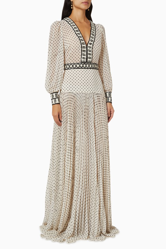 

Red Carpet Polka Dot Dress in Georgette, Multicolour