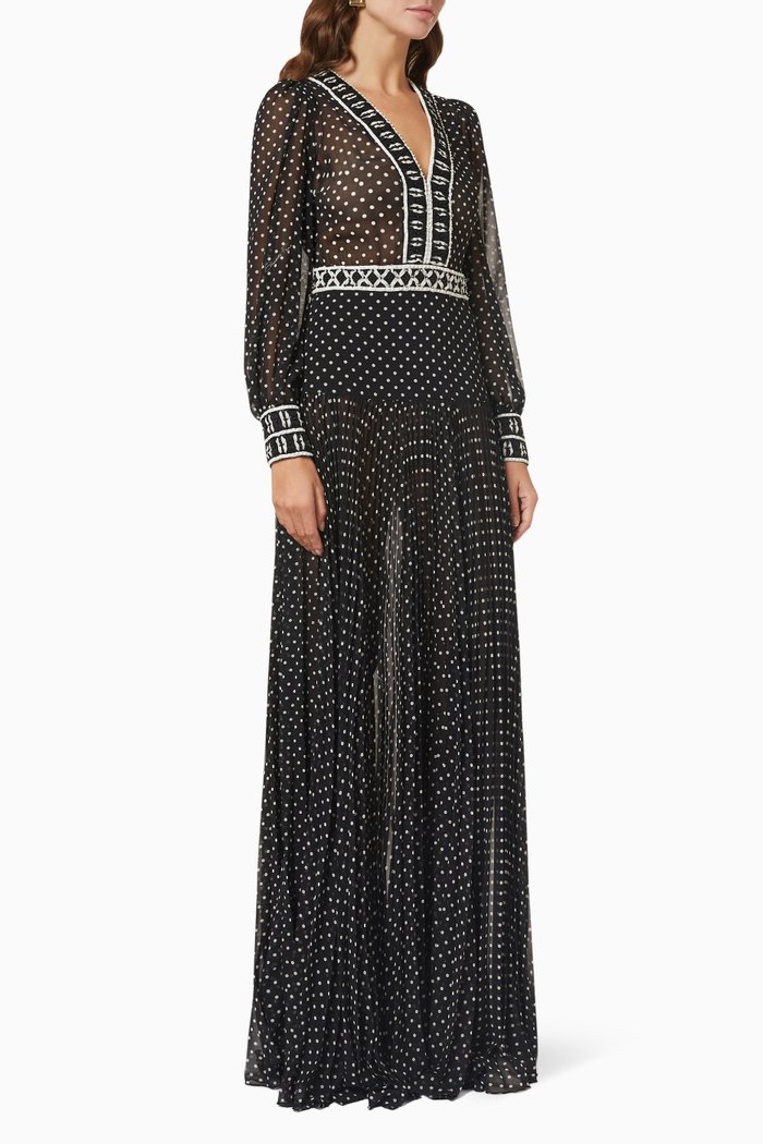 

Red Carpet Polka Dot Dress in Georgette, Neutral
