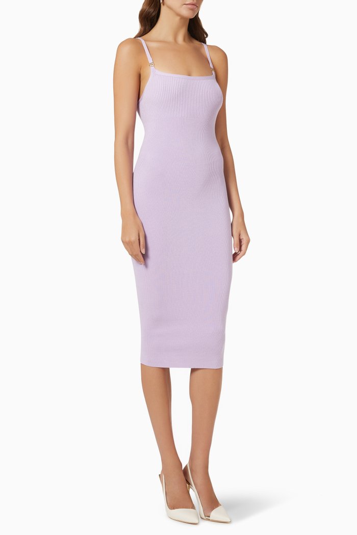 Knit Midi Dress, Purple