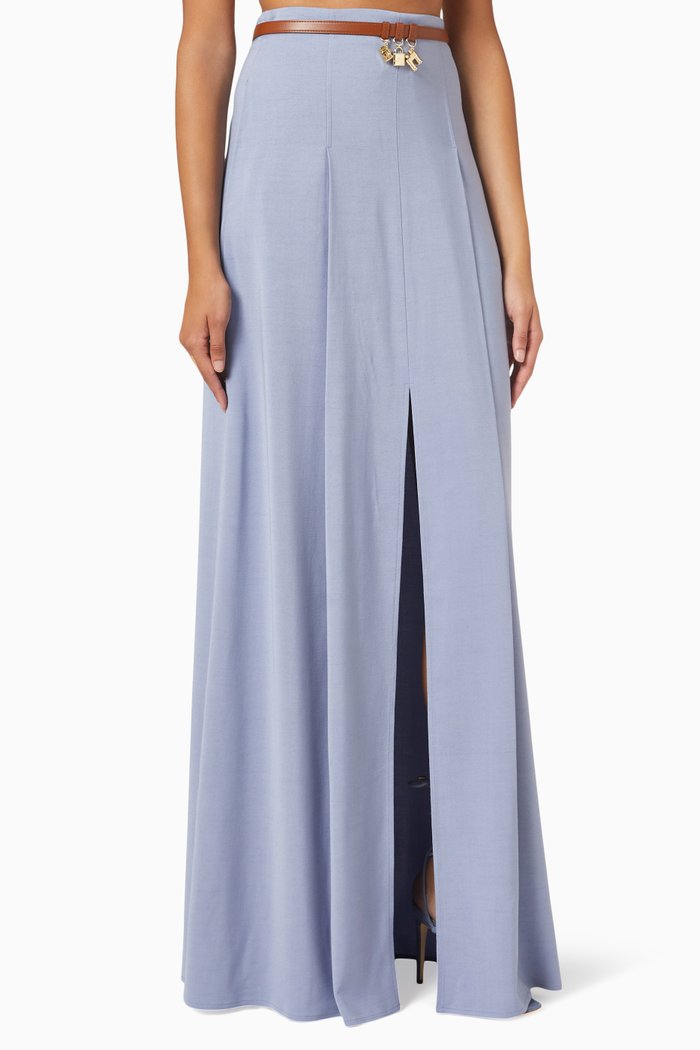

High-Waist Maxi Skirt, Blue