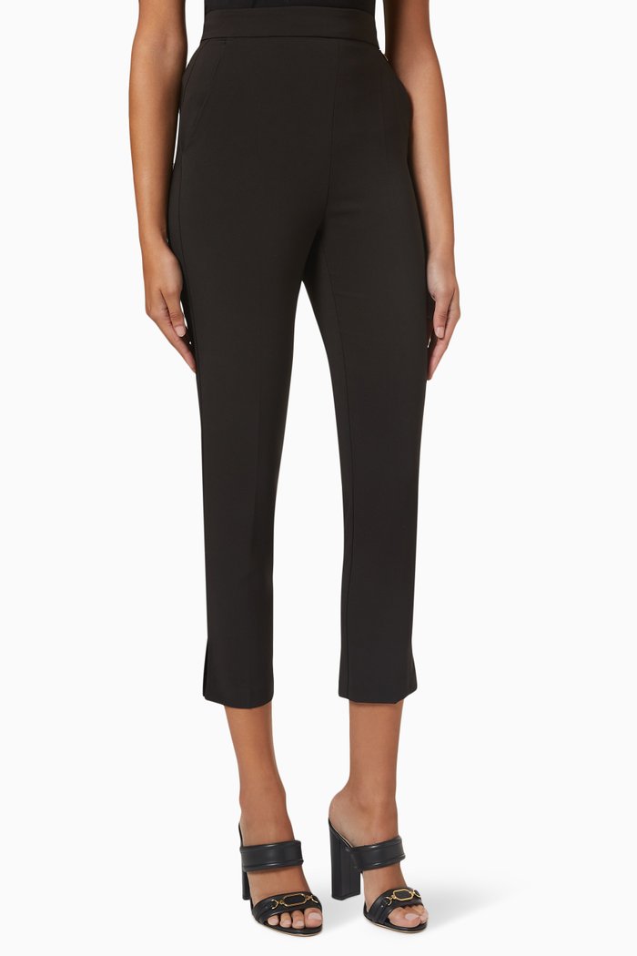 

Cropped Cigarette Pants, Black