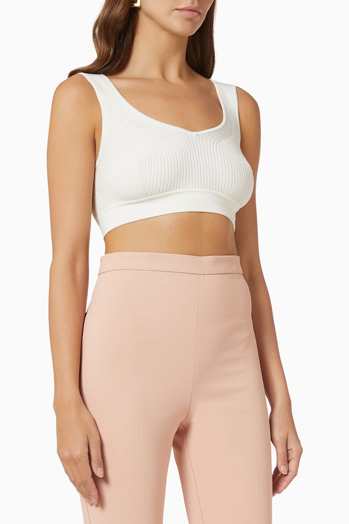 

Ribbed Sleeveless Top, White