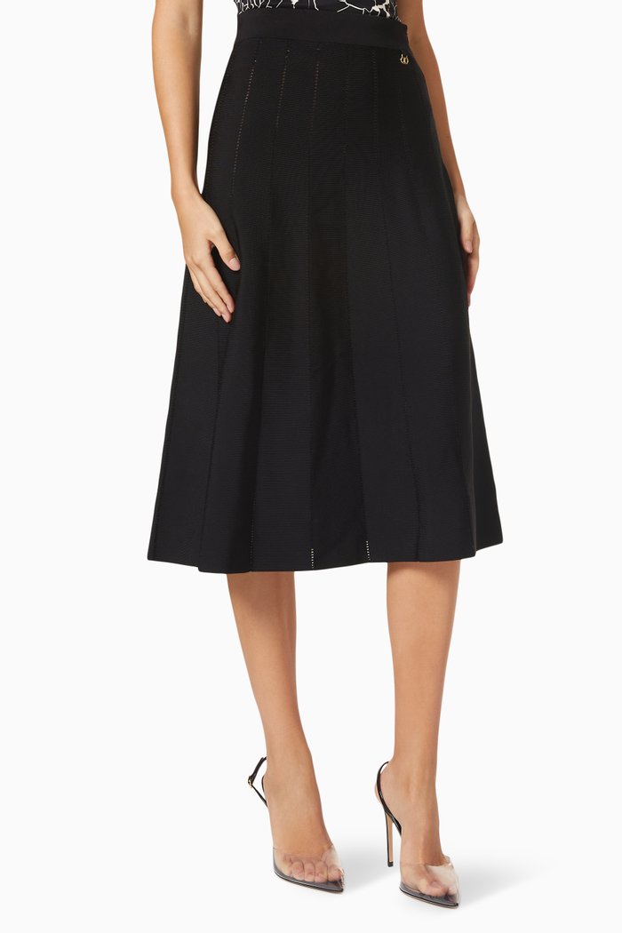 

Midi Flared Skirt, Black