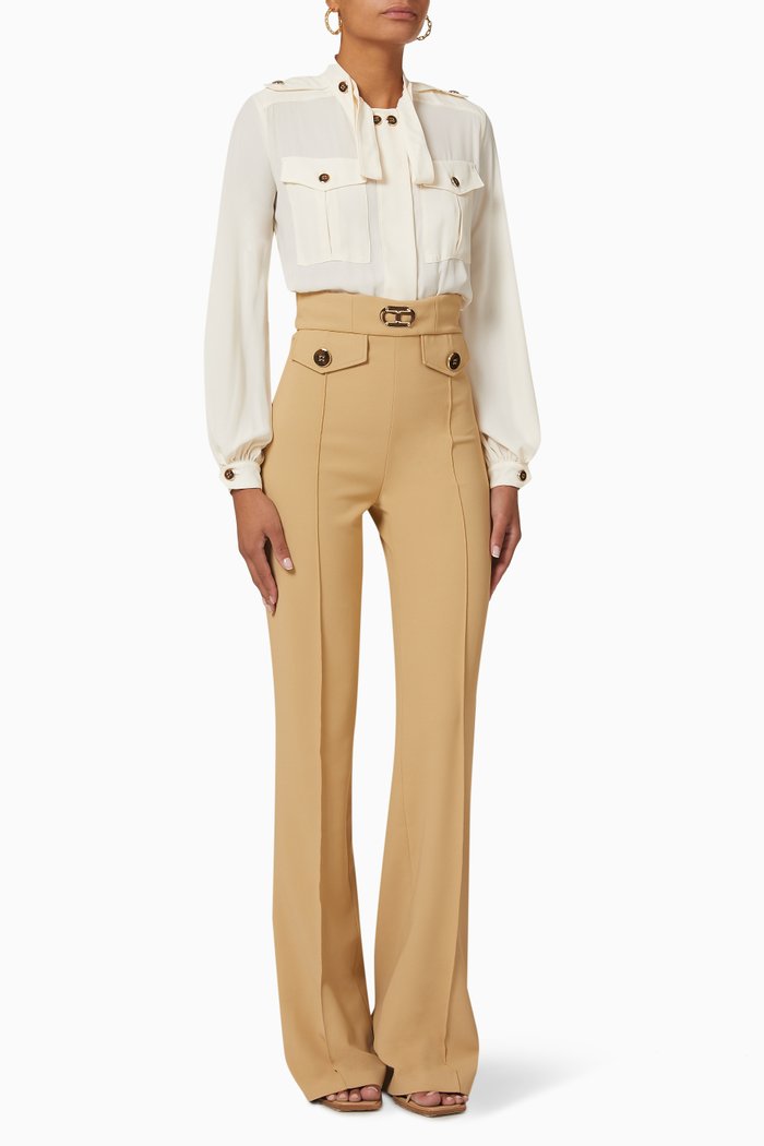 

One-Piece Jumpsuit in Stretch Crêpe, Brown