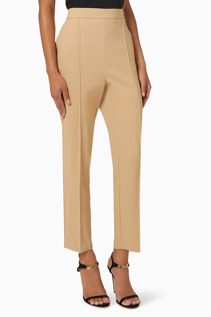 

High-Waist Skinny Pants, Brown