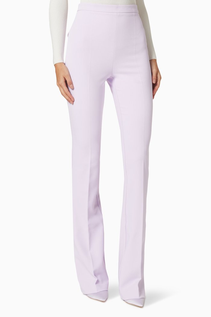 

High-Waist Pants in Crêpe, Purple