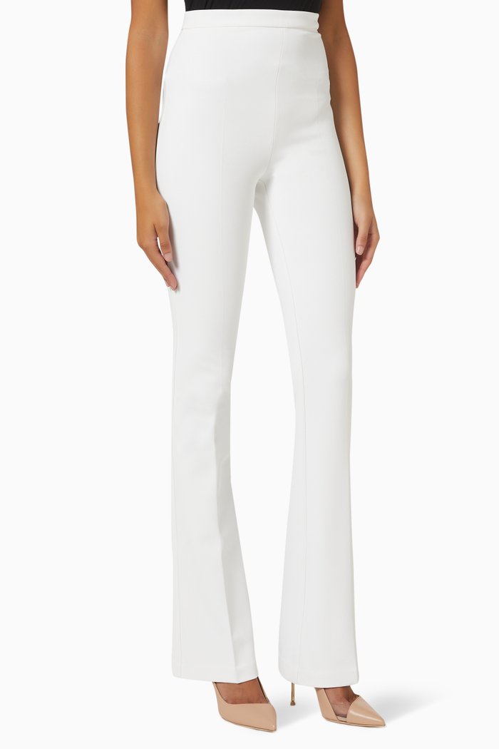 

High-Waist Pants in Crêpe, White