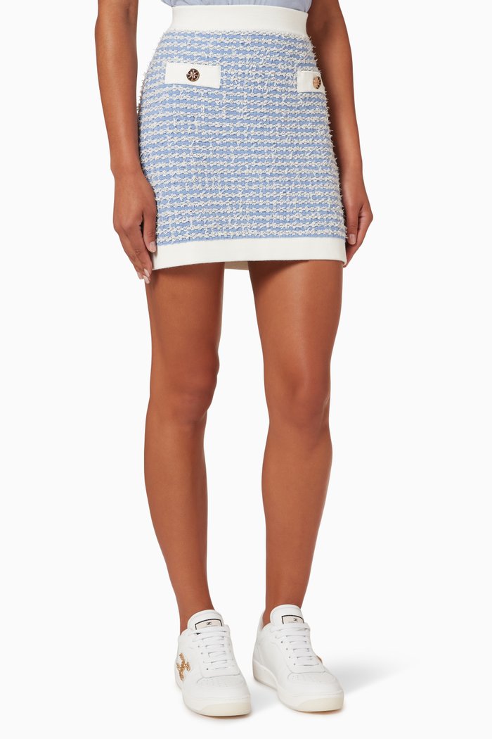 Mini Skirt in Tweed, Blue