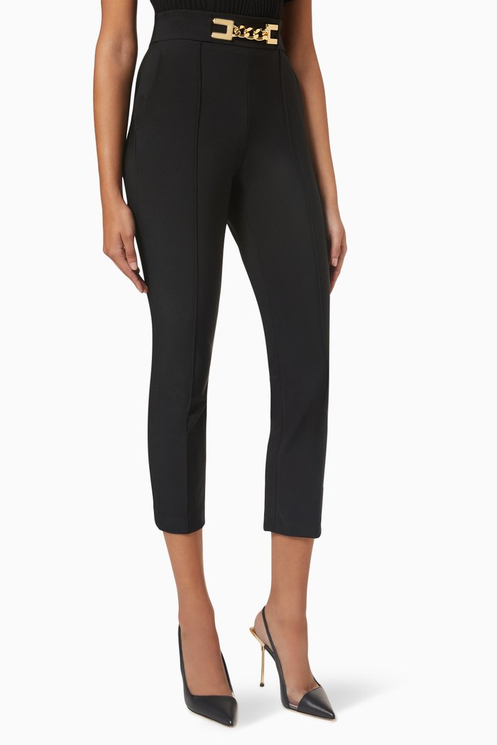 

Cropped Slim-Fit Pants, Black