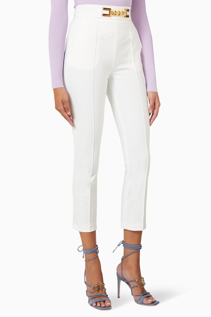 

Cropped Slim-Fit Pants, White