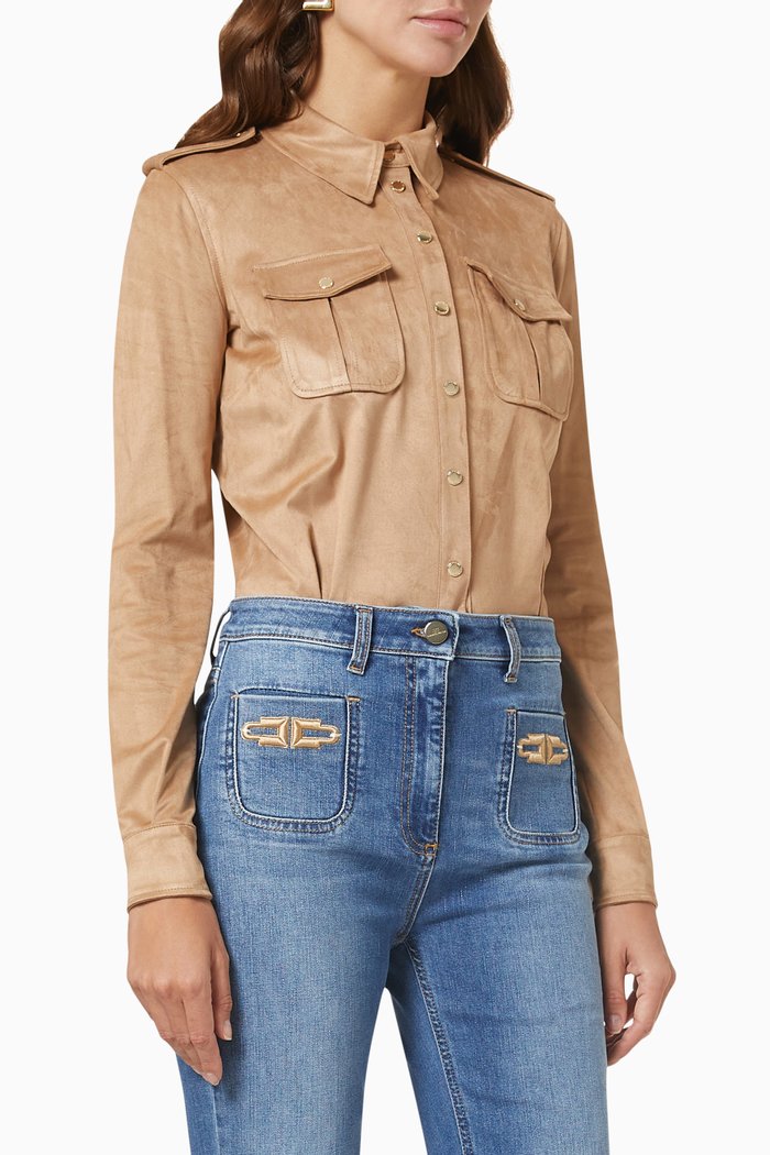 

Bodysuit-Style Blouse, Neutral