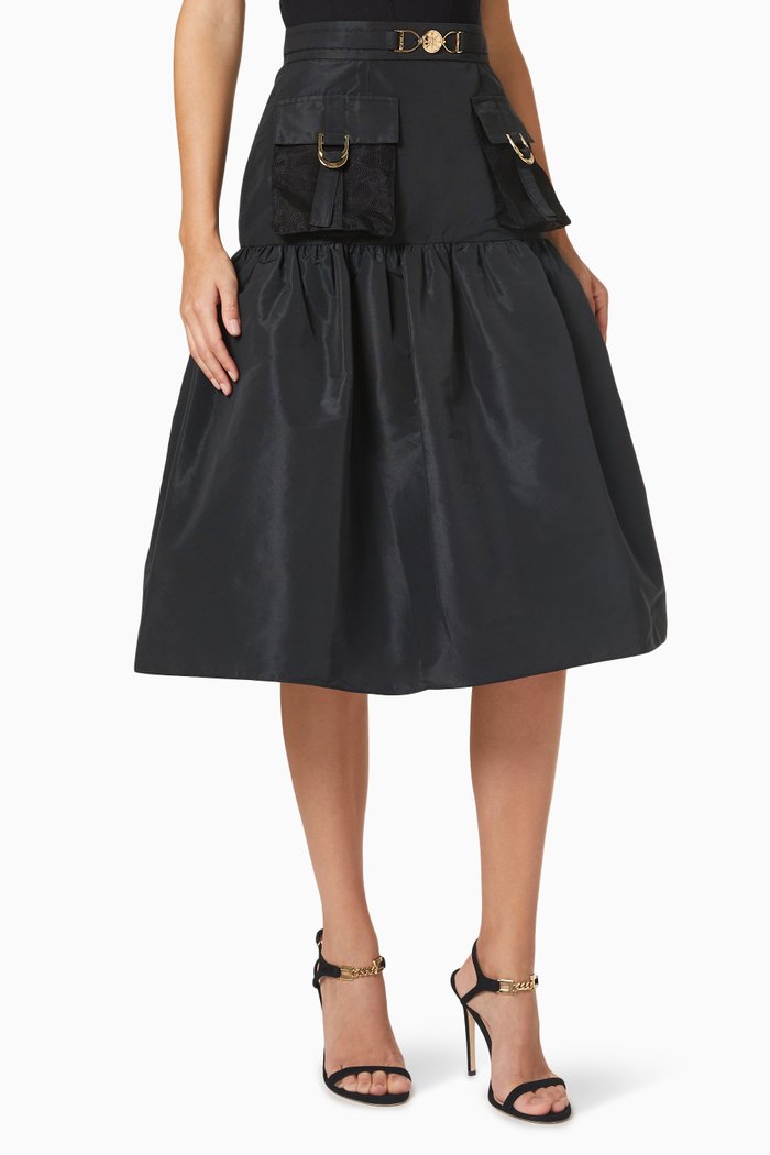 

Ottoman Wide Skirt, Black