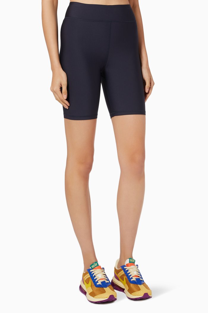Midi Spin Shorts in Matte Tech, Blue