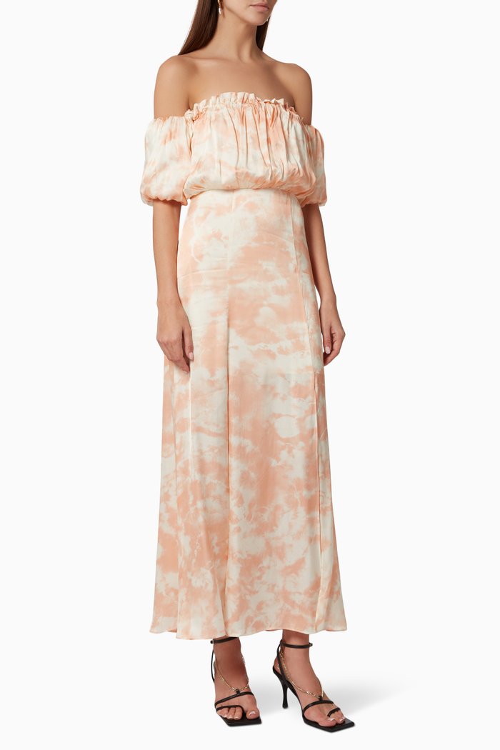 

The Calla Dress in Satin, Orange