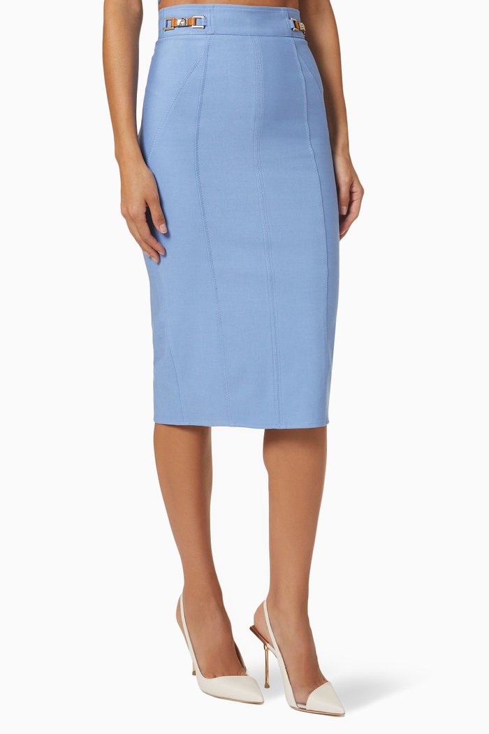 

EF Midi Skirt in Stretch Crêpe, Blue