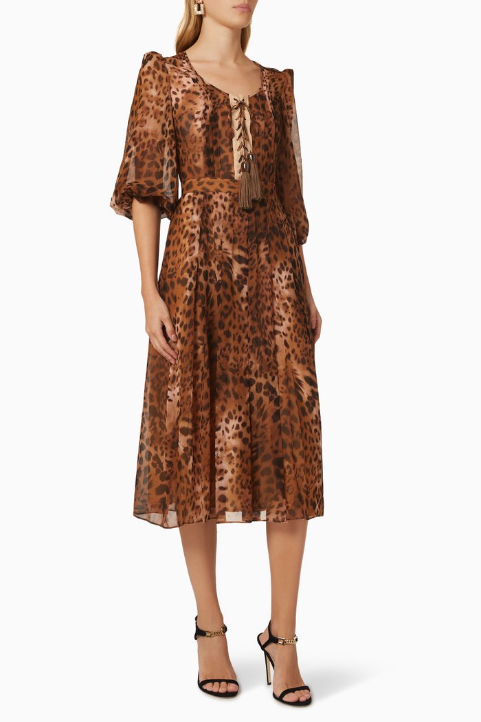 

Animal Print Dress in Georgette, Neutral