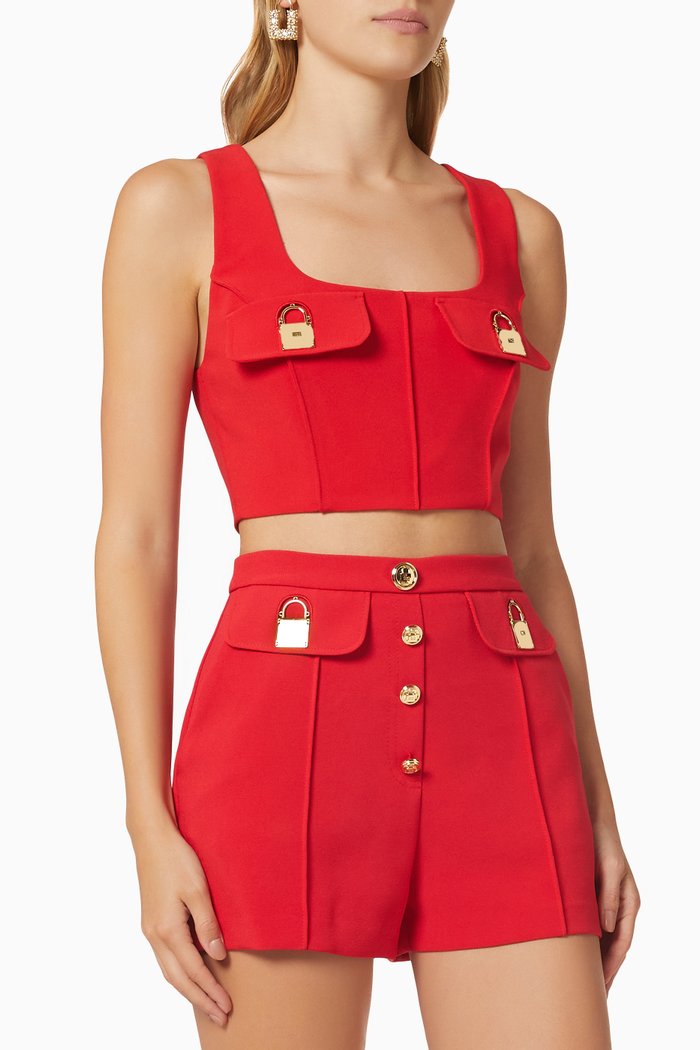 

Padlock Sleeveless Top, Red