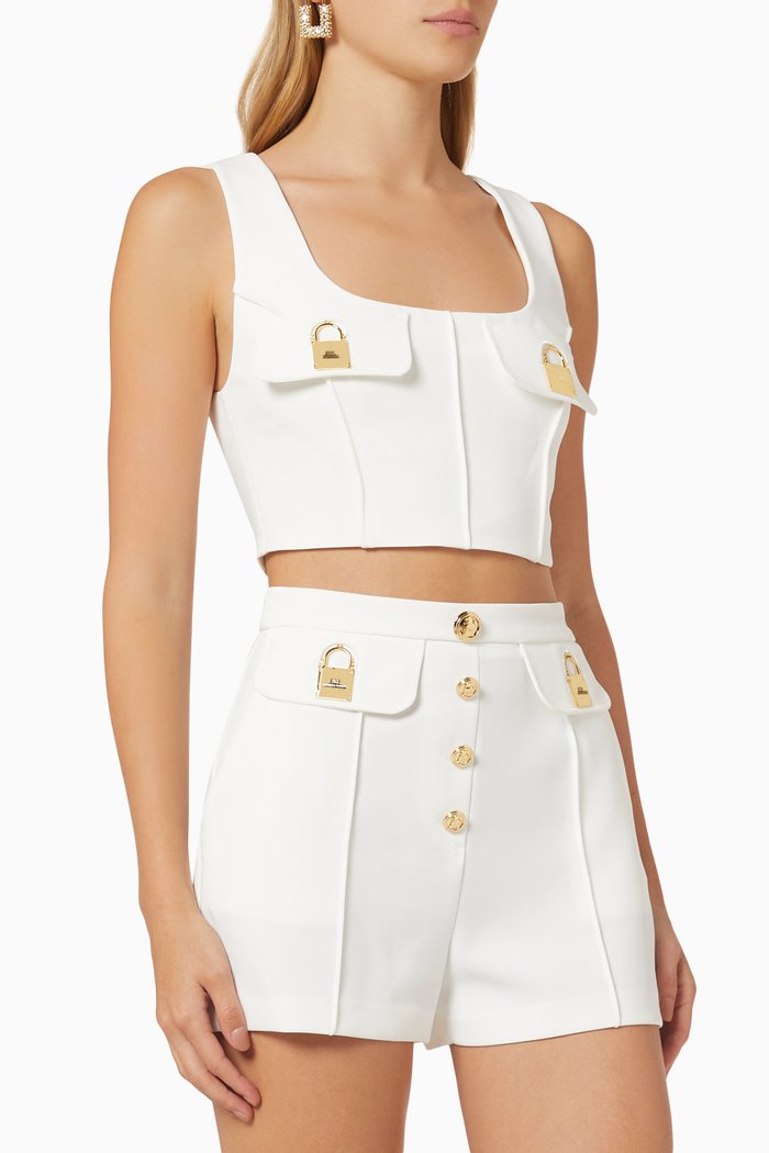 

Padlock Sleeveless Top, White