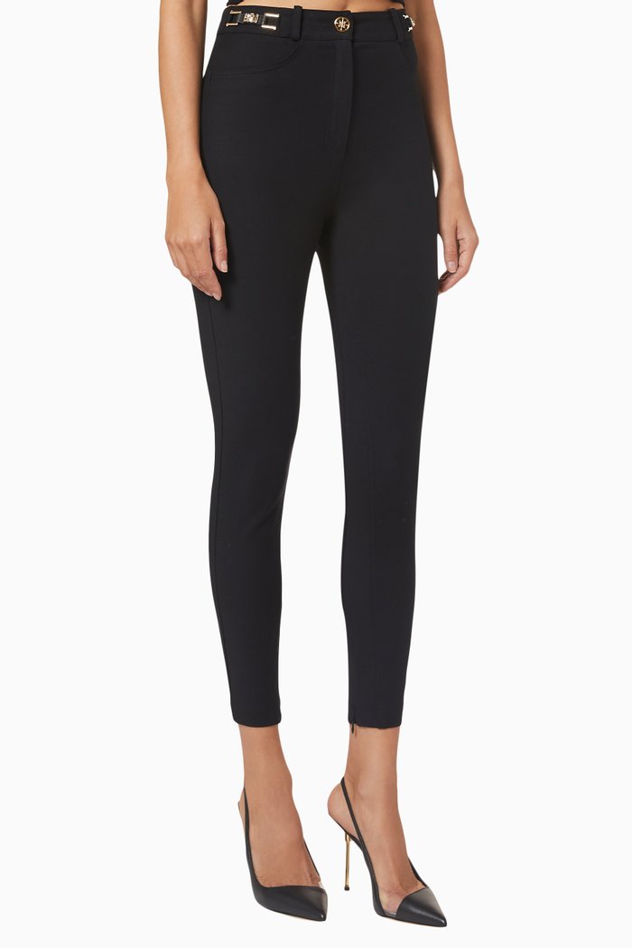 

High-Waist Skinny Pants, Black