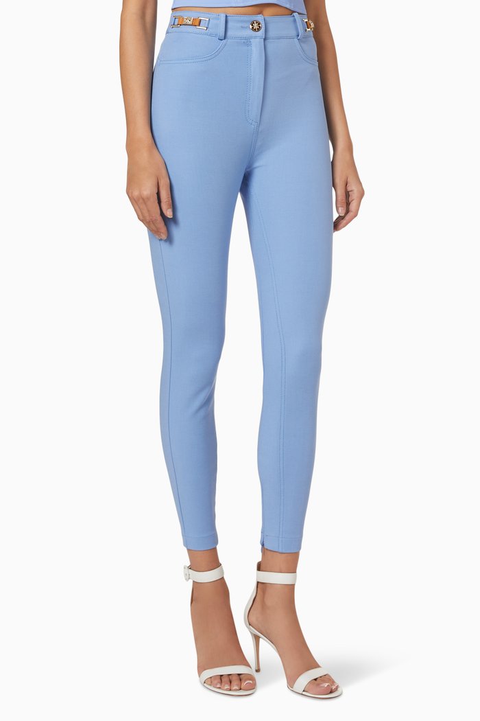 

High-Waist Skinny Pants, Blue
