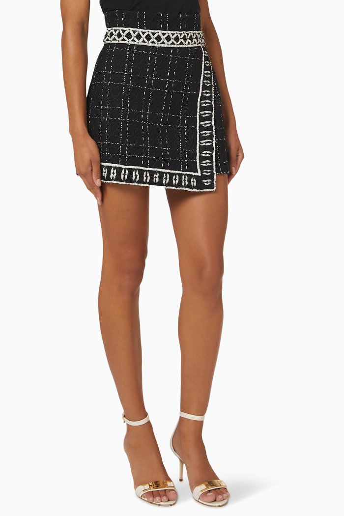 

High Rise Shorts in Tweed, Black