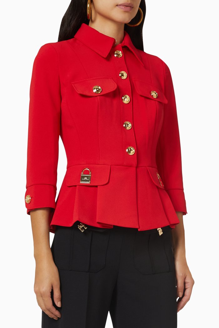 

Padlock Peplum Jacket, Red