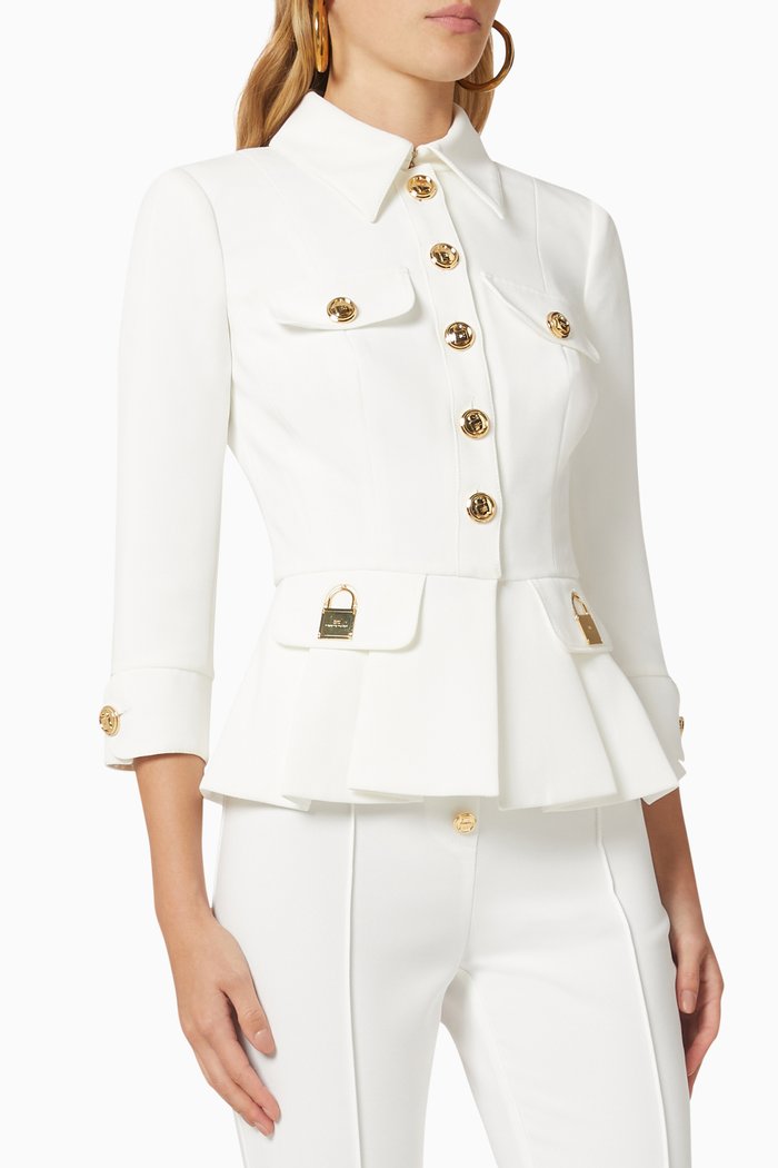 

Padlock Peplum Jacket, White