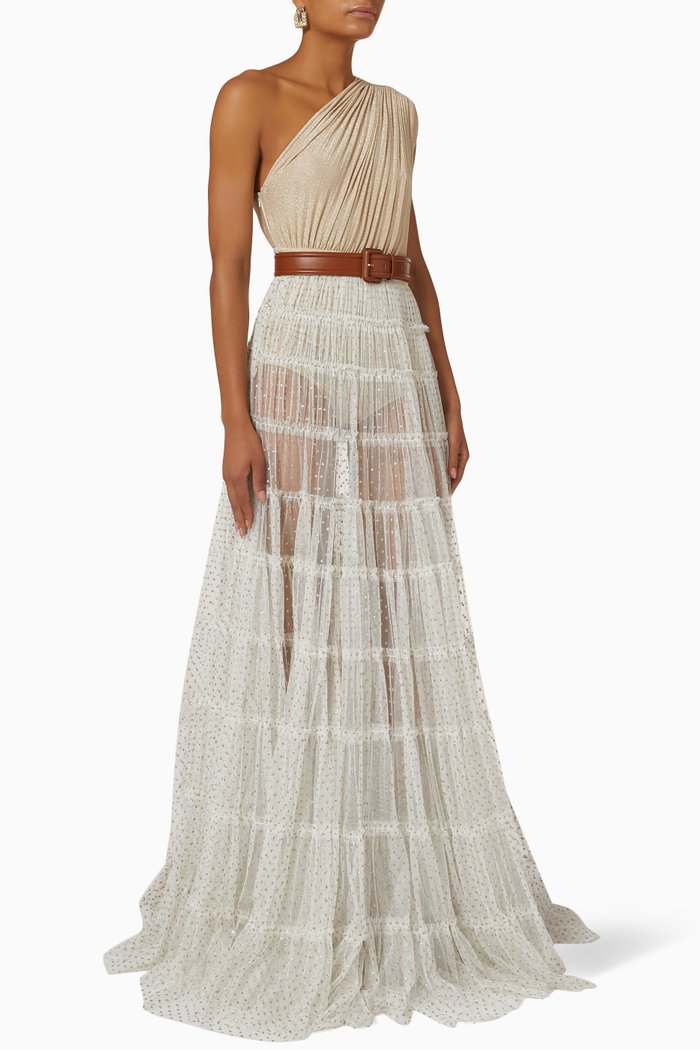 

Polka Dot Red Carpet Dress in Tulle, Gold