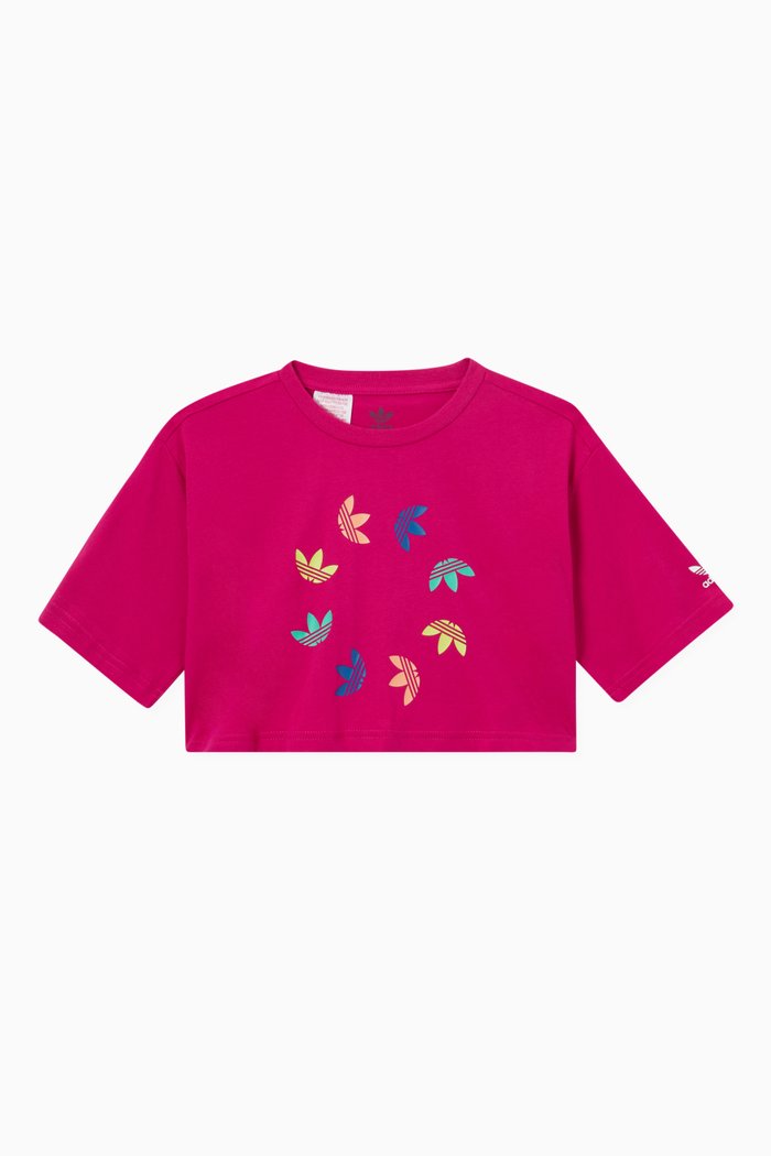 

Cropped T-Shirt in Cotton, Pink