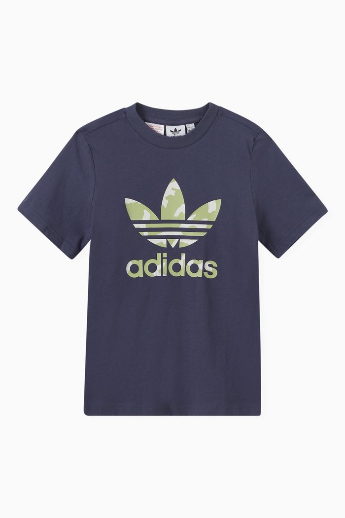 

Camo Graphic T-shirt in Cotton Jersey, Blue
