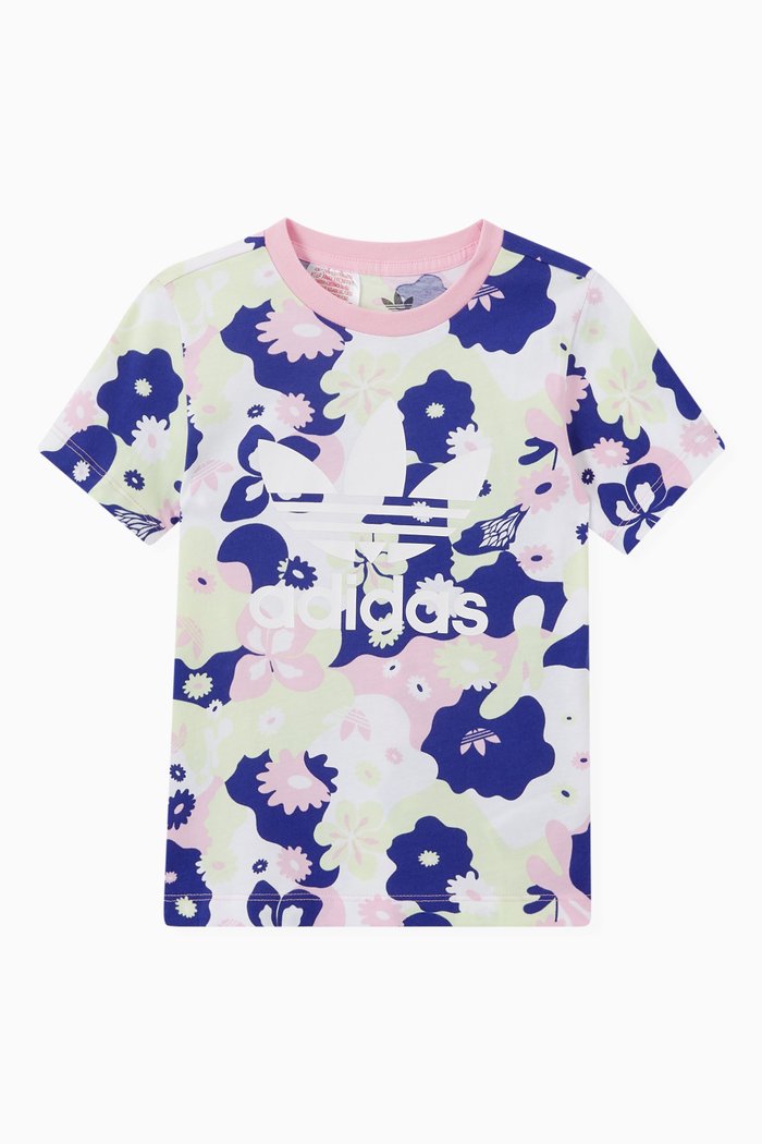 

Flower Allover Print T-shirt in Jersey, Multicolour