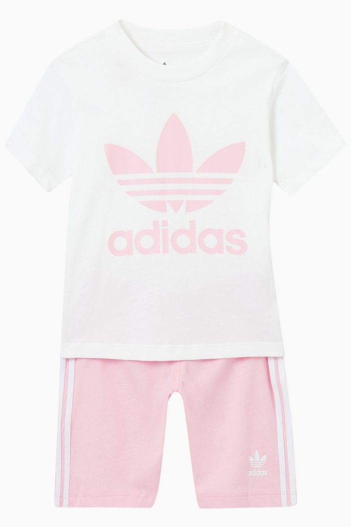 

Trefoil T-shirt & Shorts Set in Jersey, White