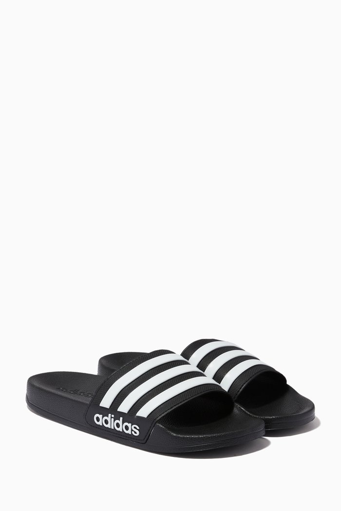 

Adilette Shower Slides in Rubber, Black