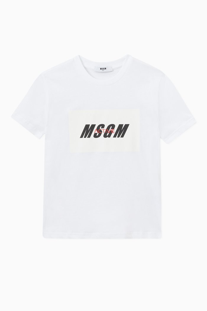 Logo Print T-shirt in Cotton, White