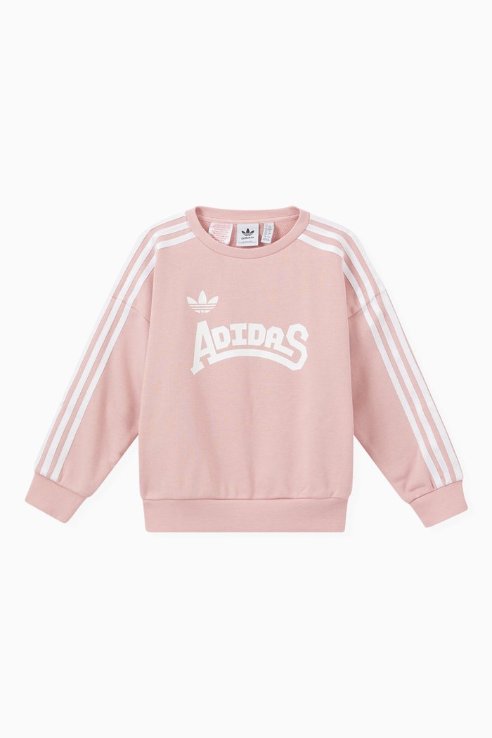 

Graphic Crew Sweatshirt in French Terry, Pink