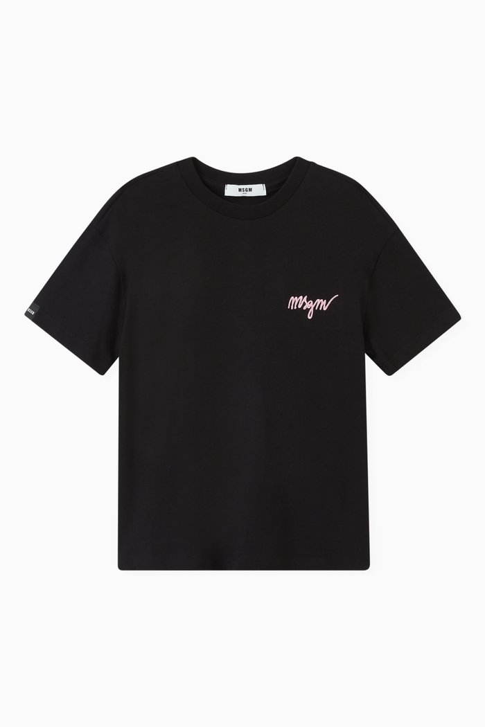 

Embroidered Logo T-Shirt in Cotton, Black