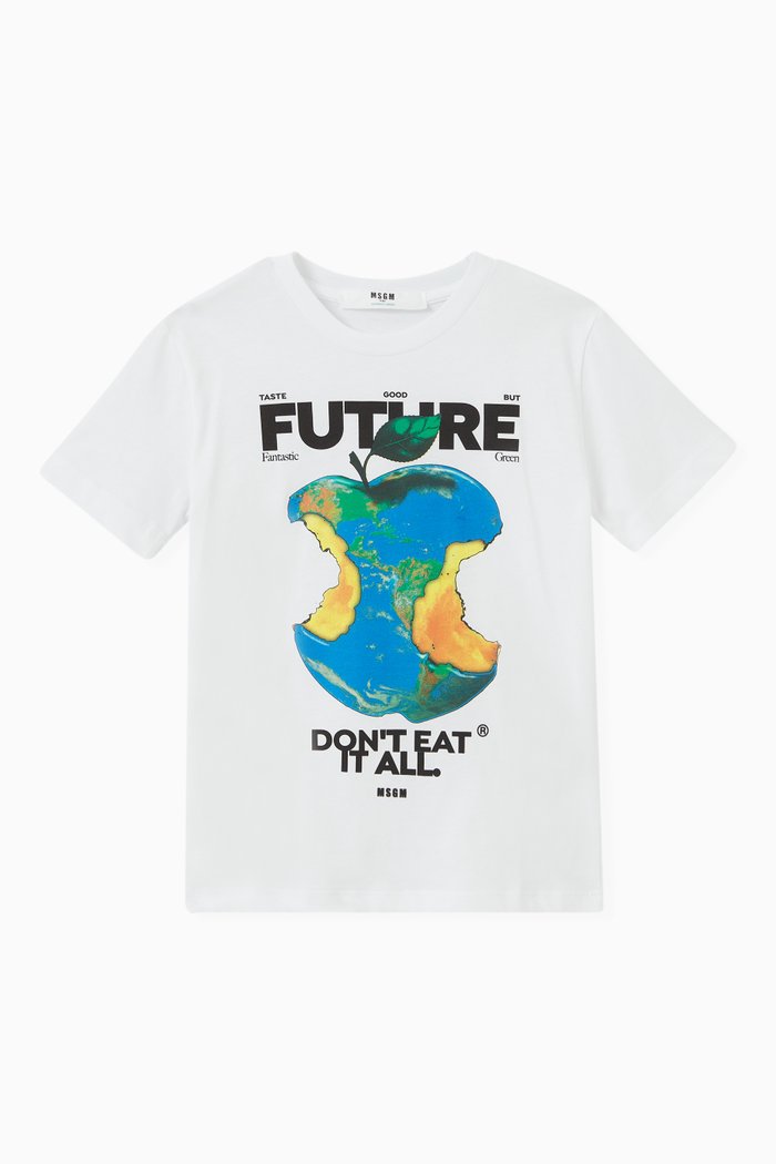 

Future Print T-shirt in Cotton, White