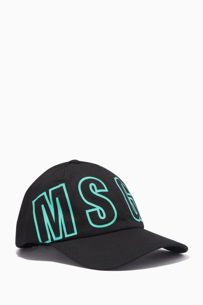 

Logo Print Cap in Cotton, Black