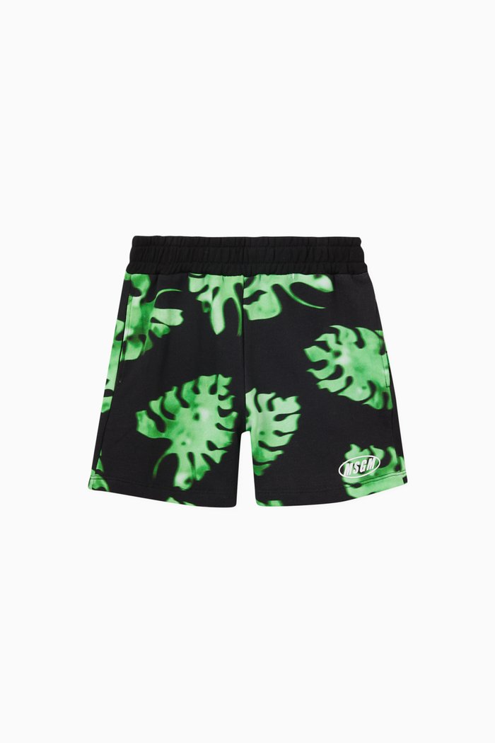 

Leaf Print Shorts in Jersey, Multicolour