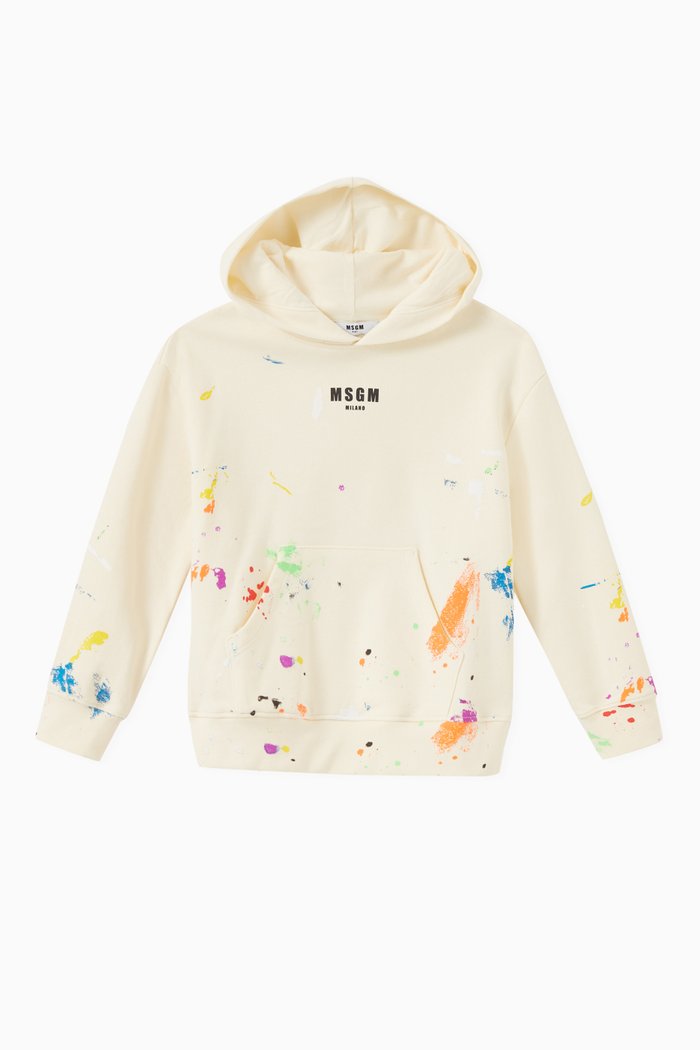 

Splattered Paint Logo Hoodie in Cotton, Neutral