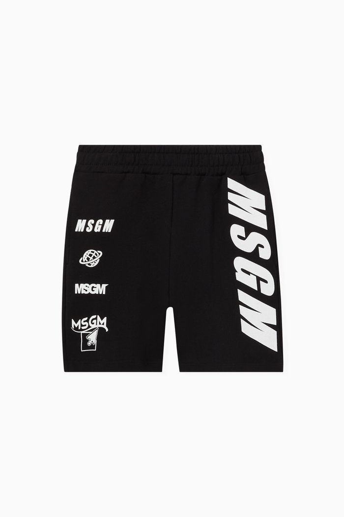 

Logo Print Shorts in Cotton, Black