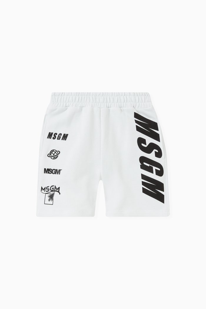 

Logo Print Shorts in Cotton, White