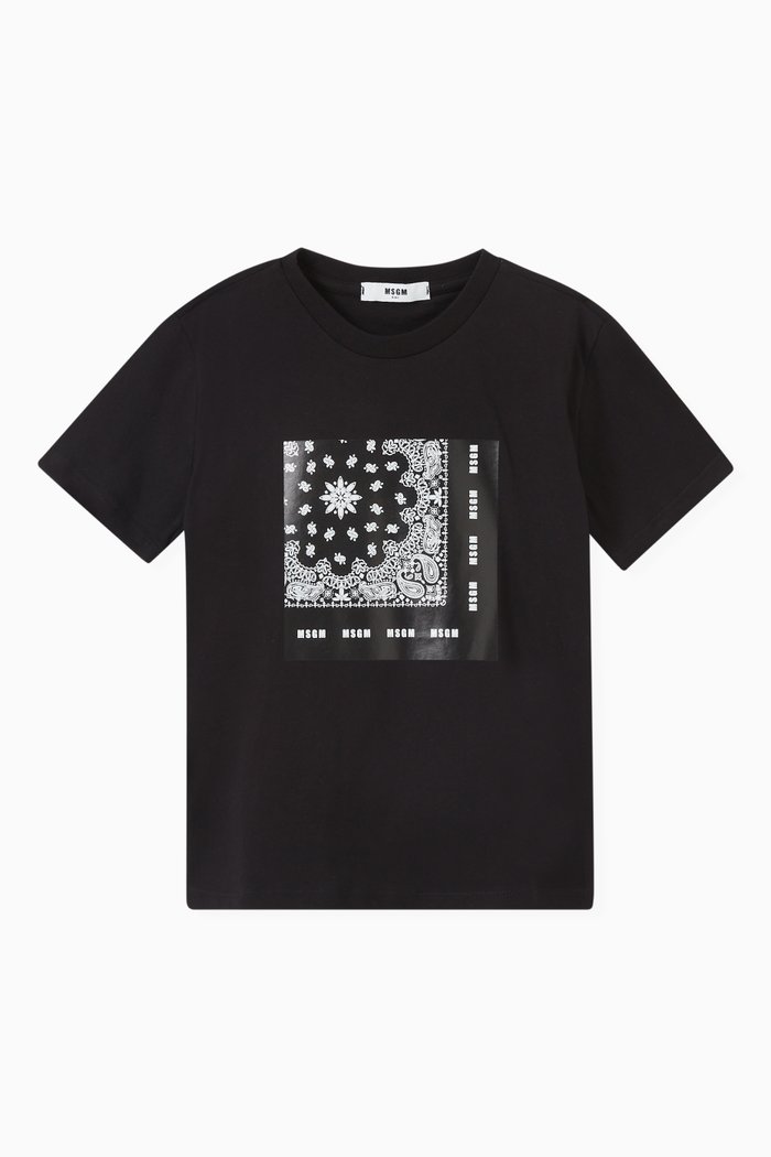 

Bandana Print Logo T-Shirt in Cotton, Black