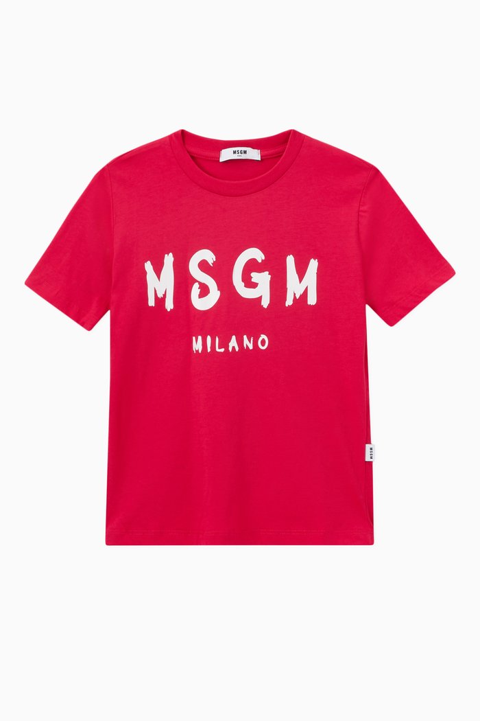 

Logo Print T-shirt in Cotton, Pink