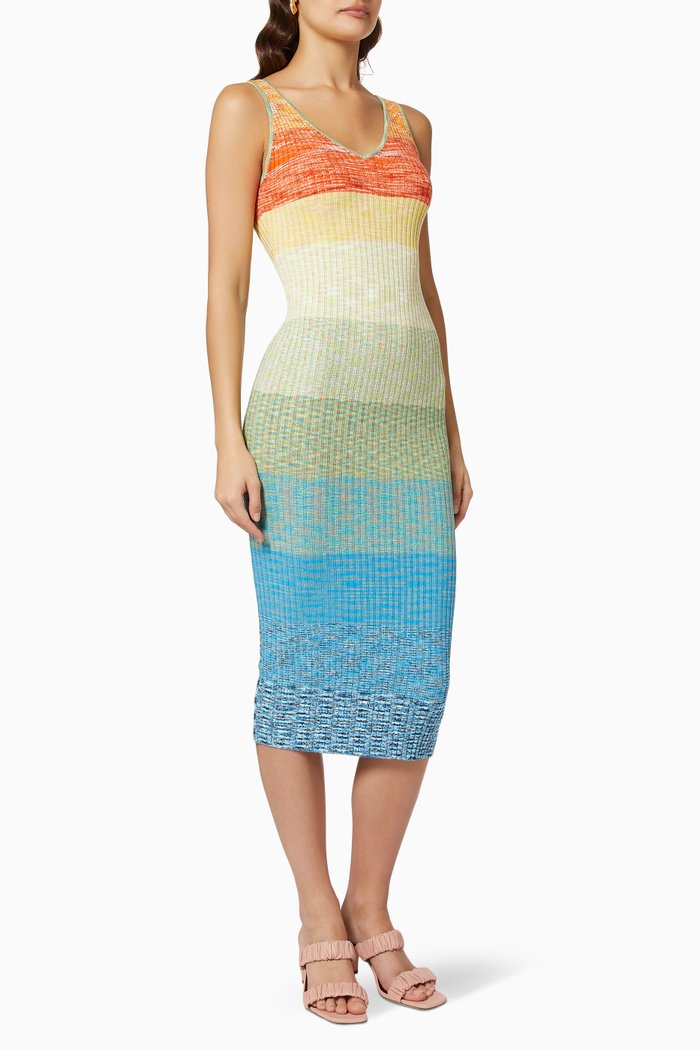 

Dana Midi Dress in Ribbed Knit, Multicolour