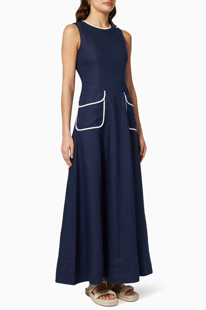 

Bait Dress in Cotton Poplin, Blue