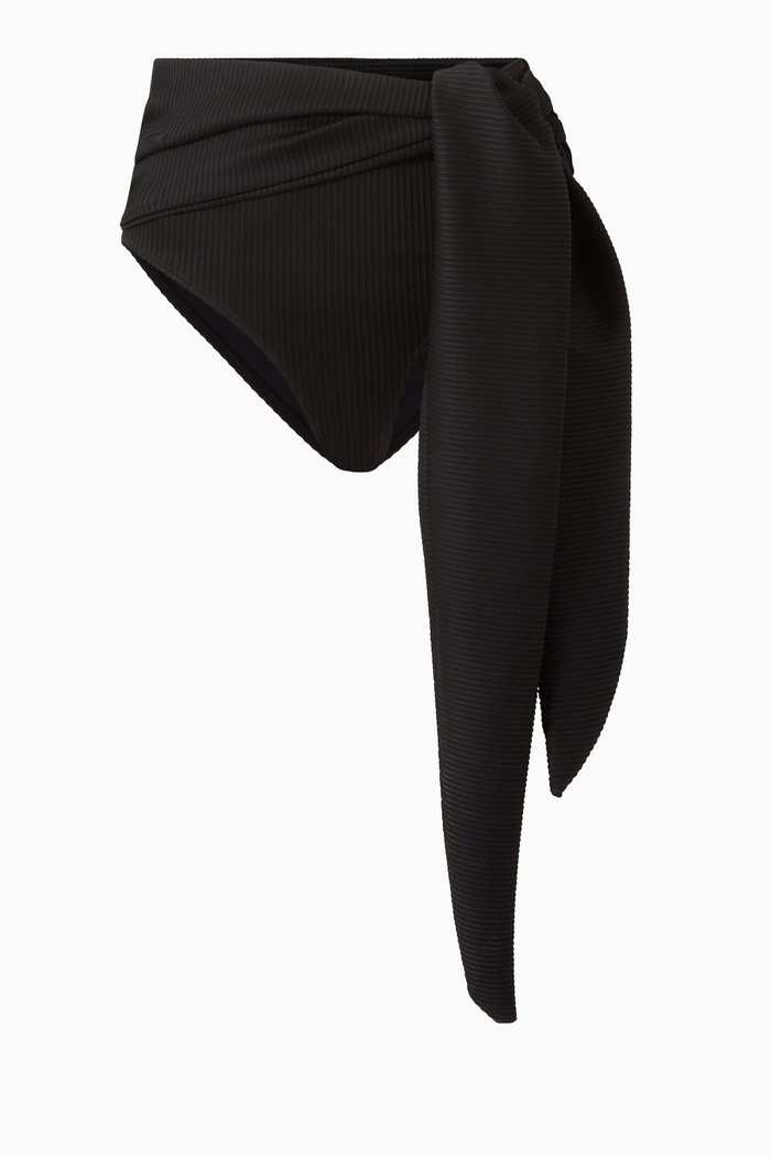 Naomi High Rise Bikini Bottoms, Black