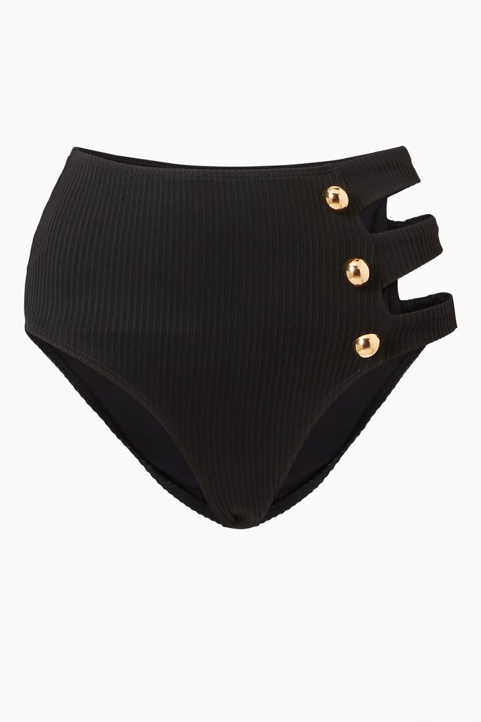 

Della High Waist Bikini Bottoms, Black