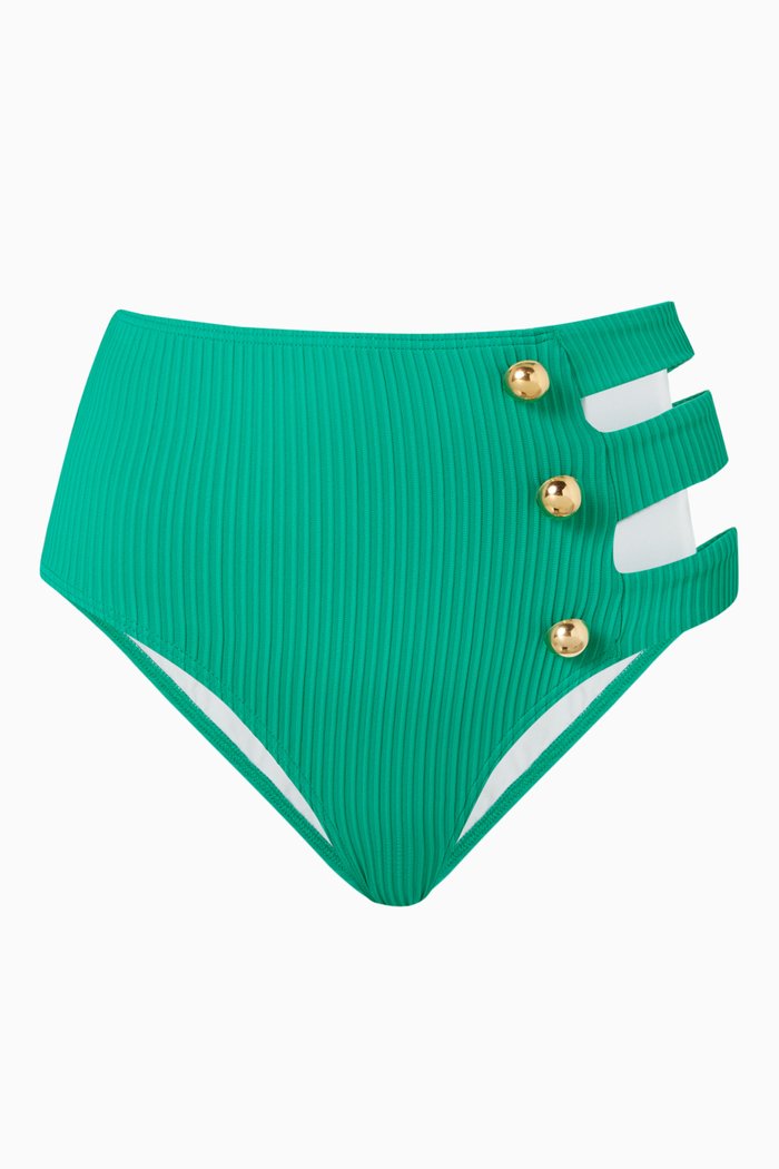 

Della High Waist Bikini Bottoms, Green